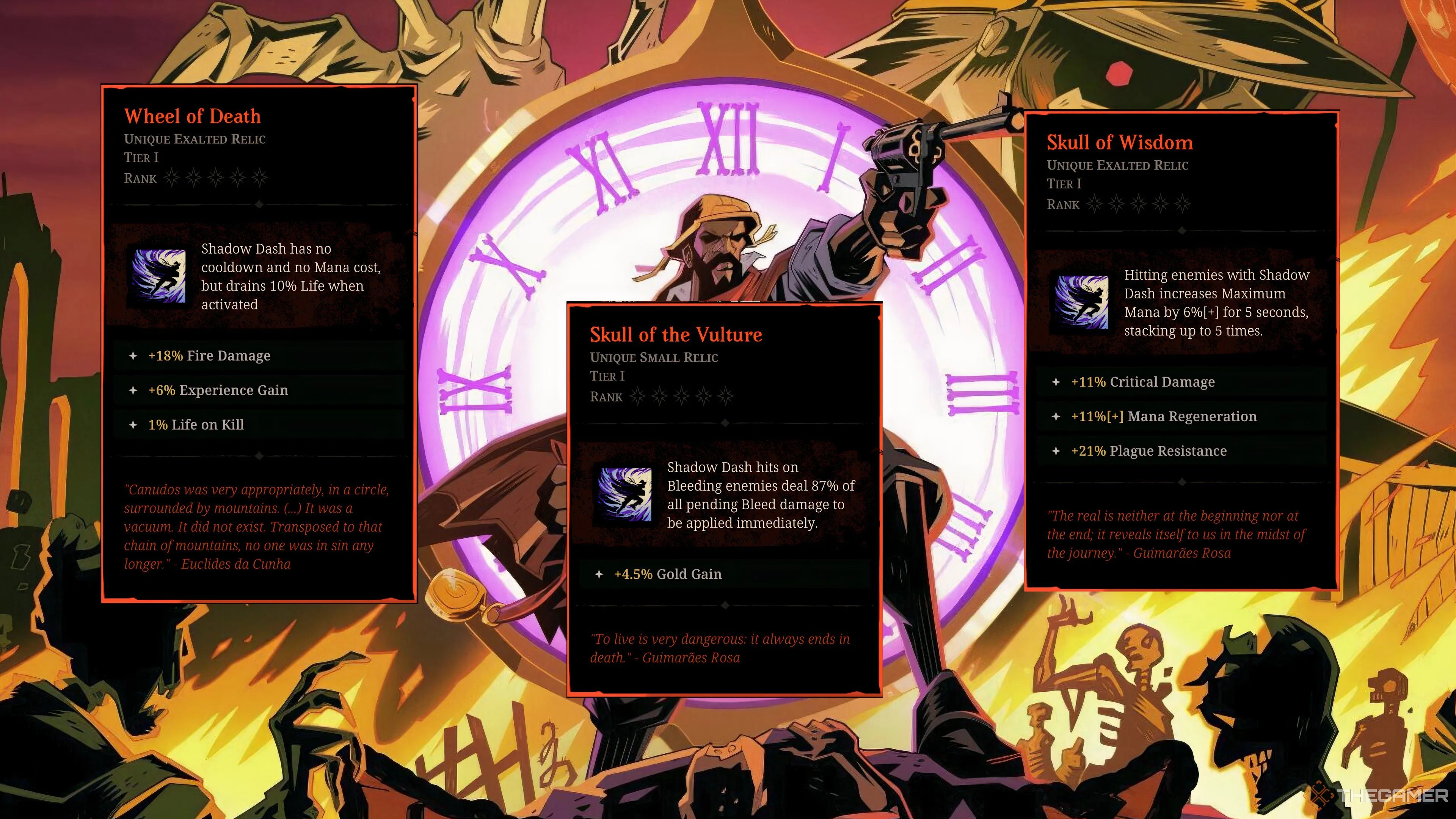 Các di vật hạng C như Wheel of Death, Skull of the Vulture và Skull of Wisdom trong game Hell Clock, thường ít được ưu tiên.