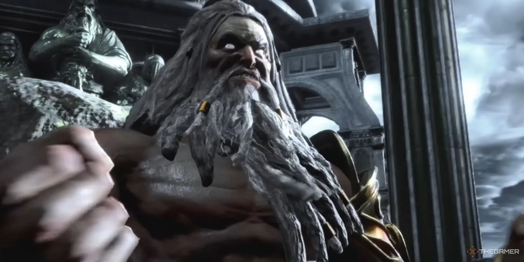 Chúa tể Zeus với vẻ giận dữ trong God of War 3