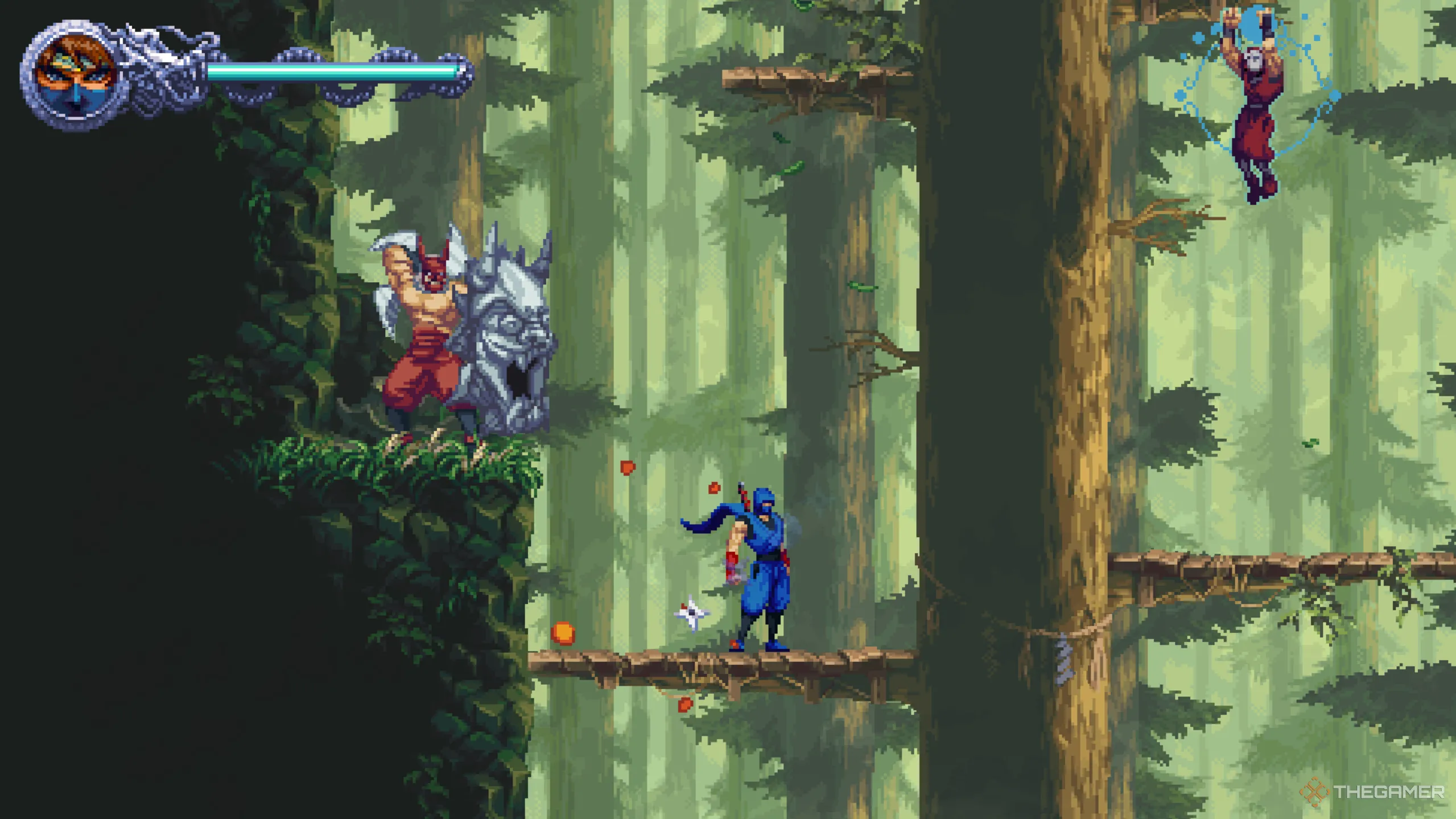 Crystal Skull thứ hai của màn After the Demons! trong Ninja Gaiden Ragebound nằm dưới chân một kẻ địch lớn được trang bị khiên.