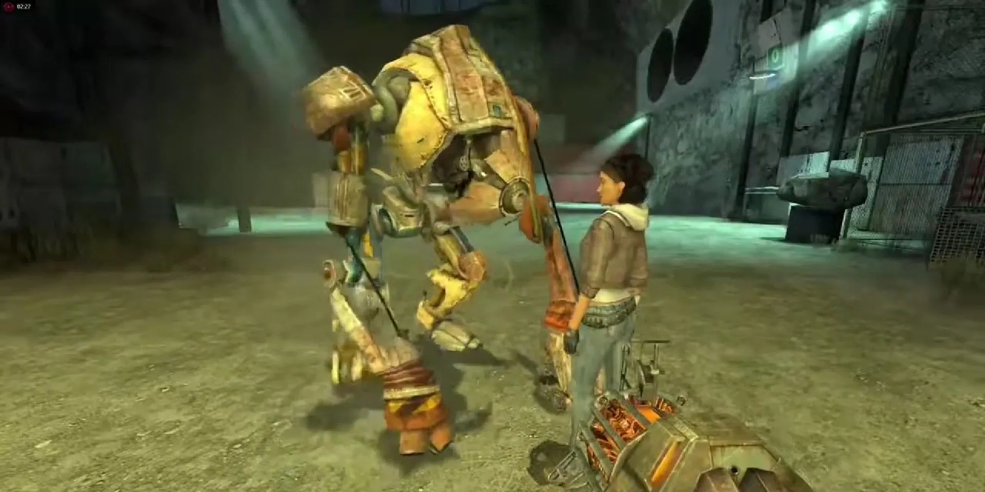 Dog, chú chó robot khổng lồ, và Alyx Vance trong Half-Life 2