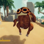 Đồng đội biến thành gà nướng trong giao diện game Peak khi người chơi đạt mức đói nghiêm trọng.