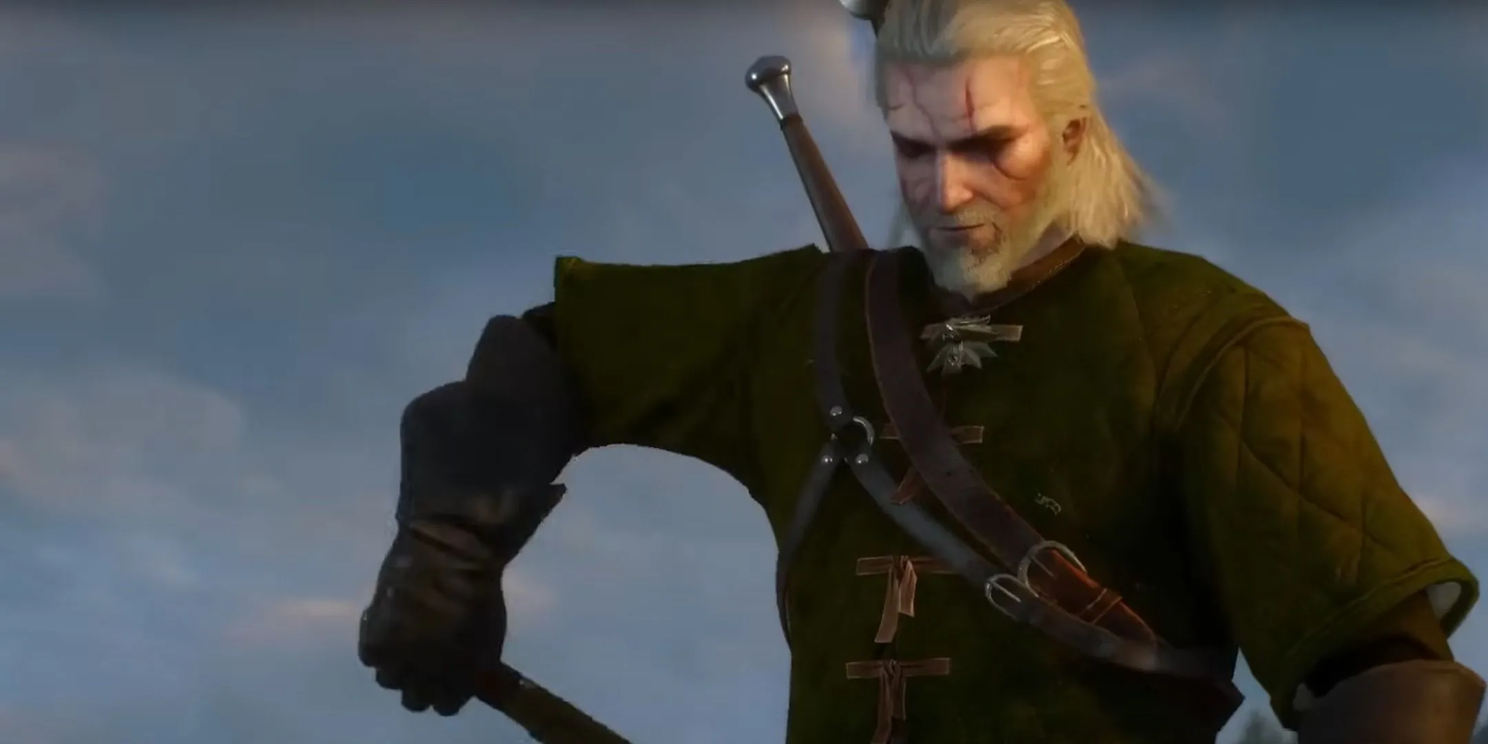 Geralt nhận chiến lợi phẩm từ Griffin trong The Witcher 3: Wild Hunt.