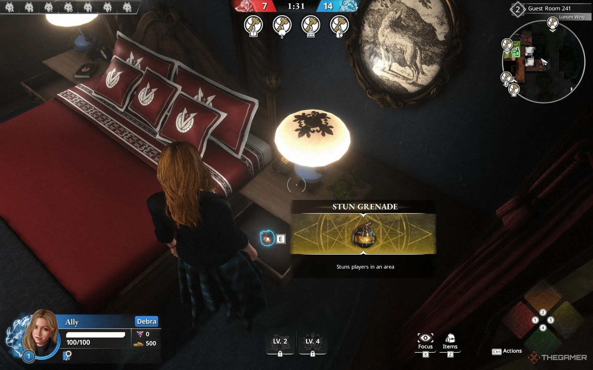 Giao diện gameplay Killer Inn với nhân vật cầm súng trong một căn phòng bí ẩn