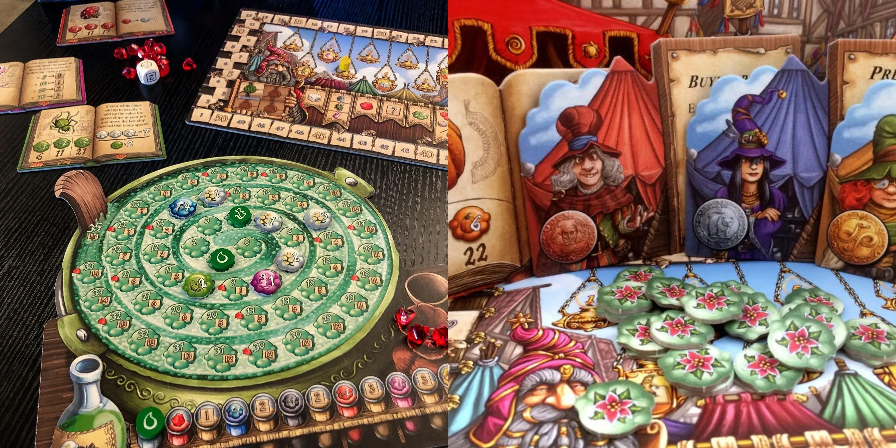 Hai hình ảnh minh họa gameplay game Quacks of Quedlinburg
