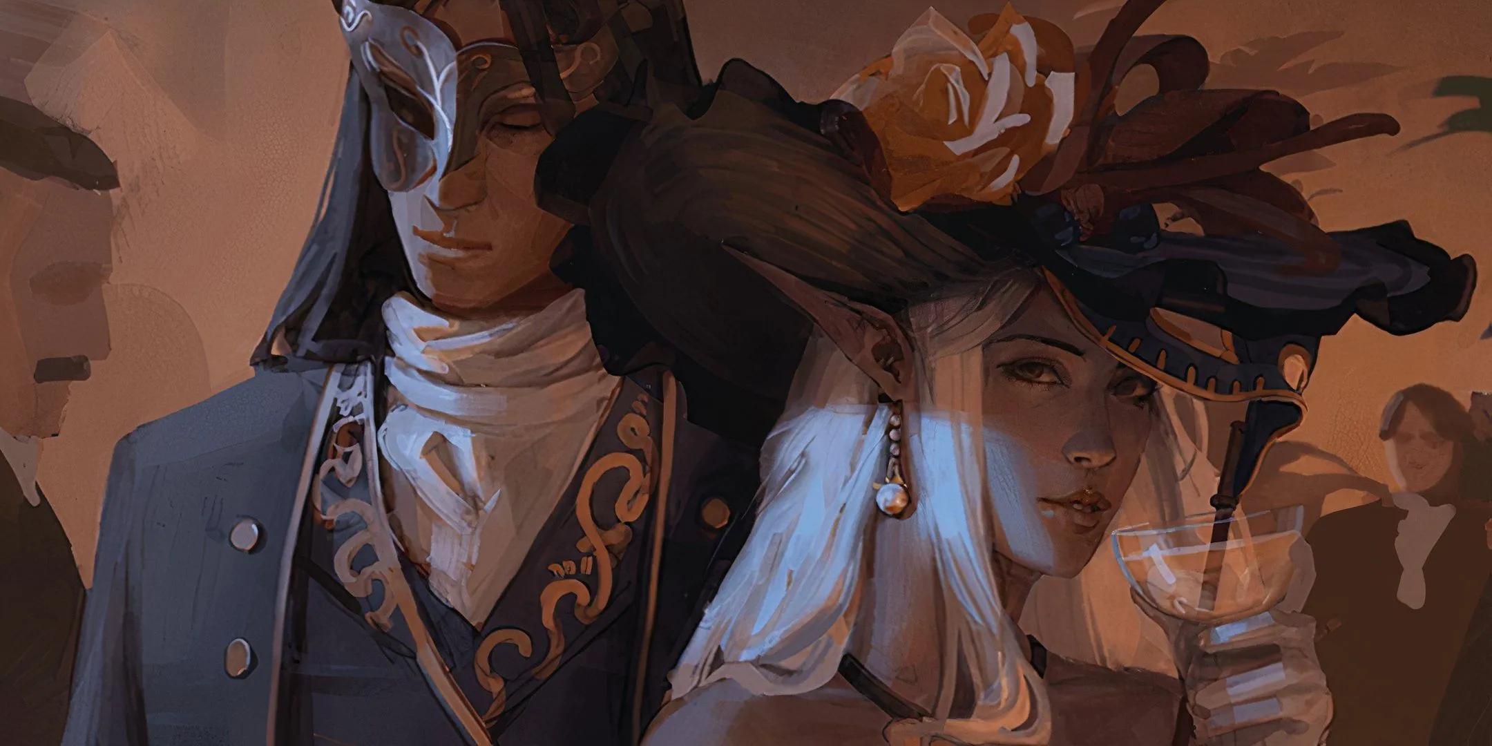 Hai nhân vật NPC gián điệp với vẻ ngoài bí ẩn trong D&D, gợi lên những cốt truyện phức tạp và có chiều sâu.