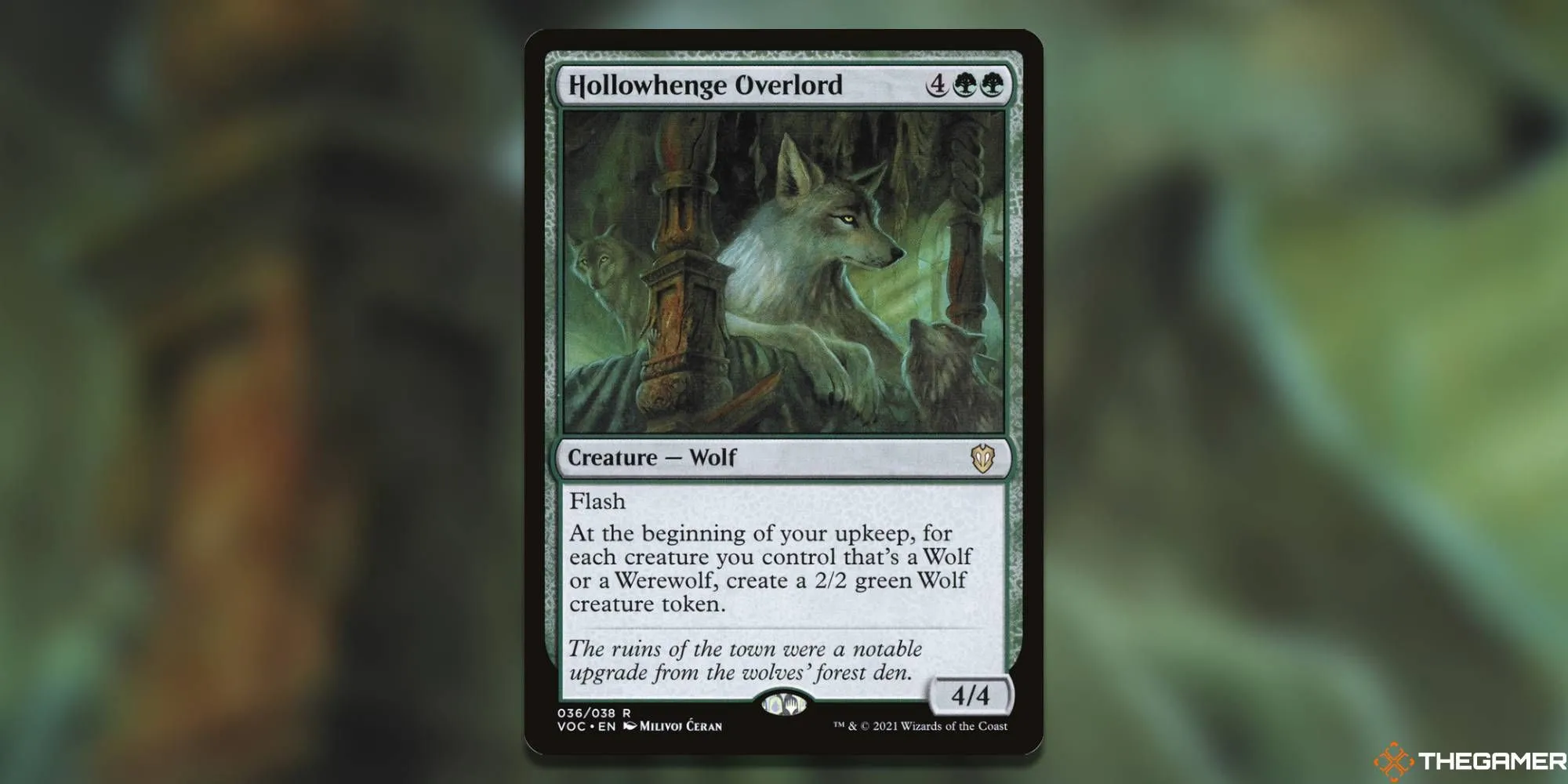 Hollowhenge Overlord trong MTG, chiến thuật nhân đôi token Wolves, tăng cường sức mạnh cho Spider-Ham Commander.