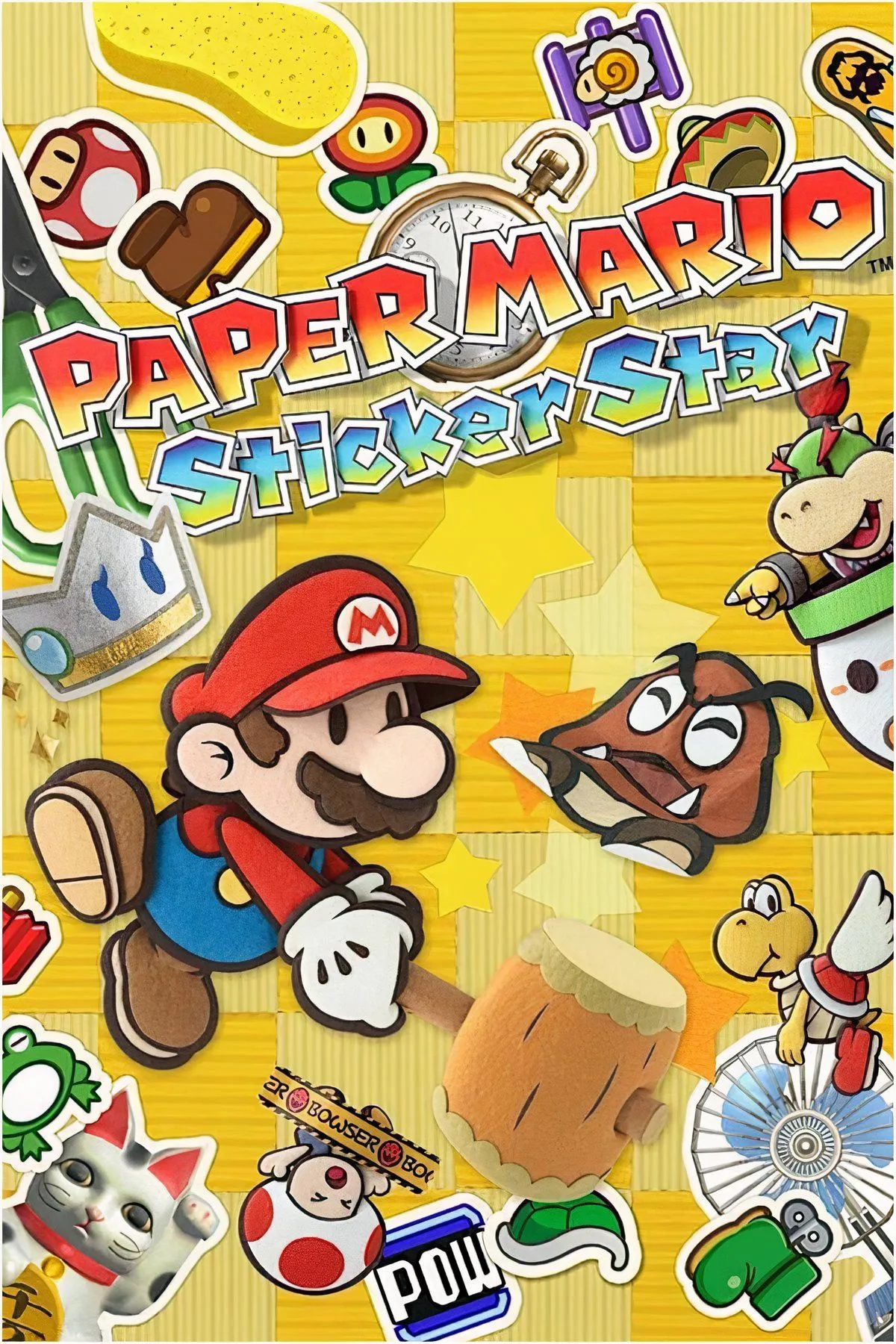 Mario giấy chuẩn bị chiến đấu trong Paper Mario: Sticker Star