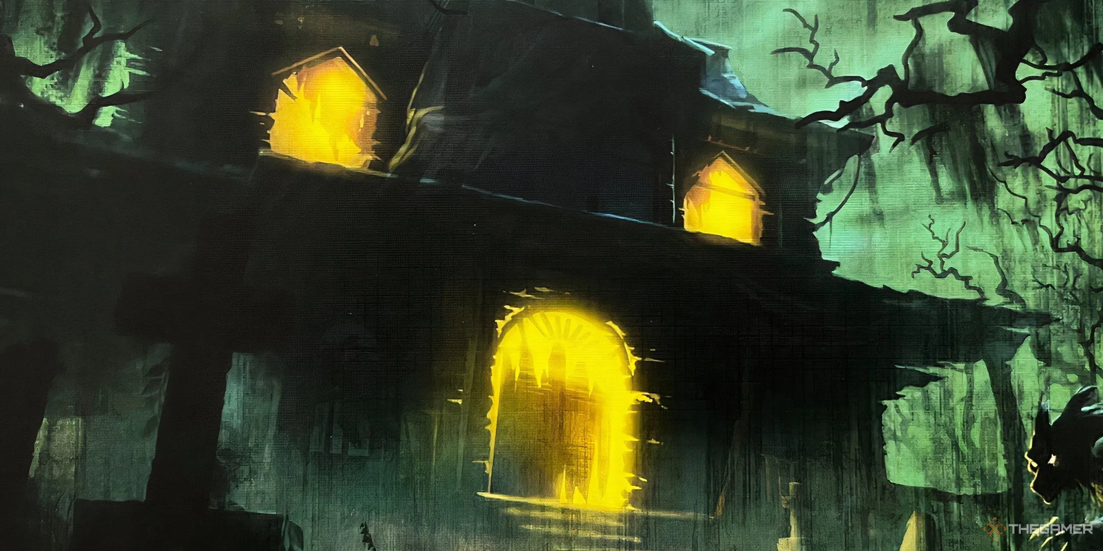 Minh họa ngôi nhà ma ám trong game Betrayal at House on the Hill