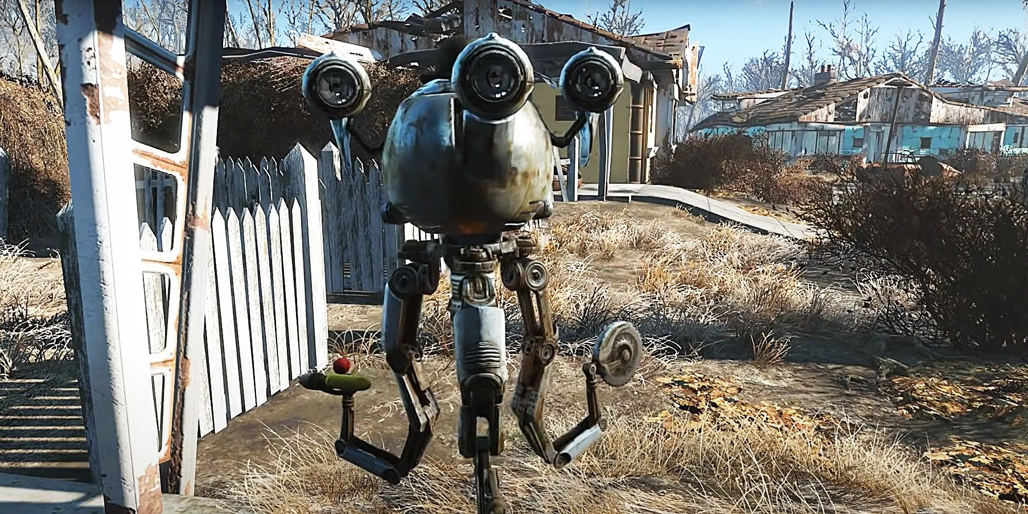 Người máy quản gia Codsworth trong bối cảnh Fallout 4