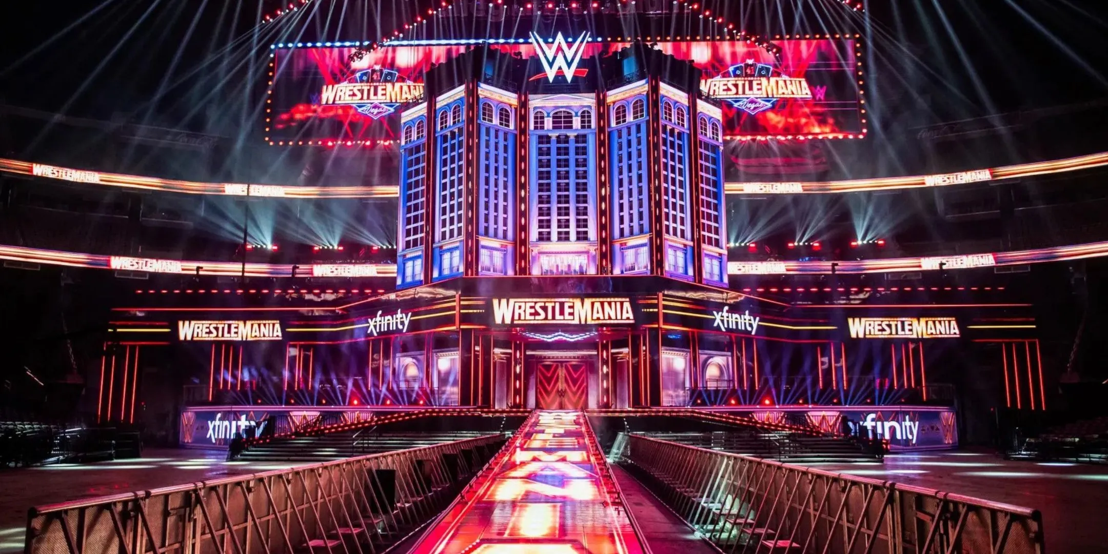 Sân khấu WrestleMania, nơi các huyền thoại WWE 2K Showcase Mode được tái hiện
