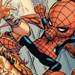 Spider-Ham Peter Porker tấn công Kraven Thợ Săn bằng búa, minh họa sức mạnh của Lợn Nhện trong Magic The Gathering.