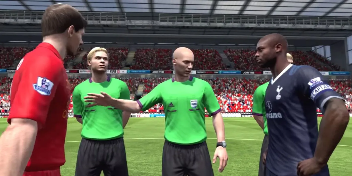 Steven Gerrard và William Gallas trong một cảnh trước trận đấu của FIFA 13, minh họa sự hiện diện của các huyền thoại trong game.