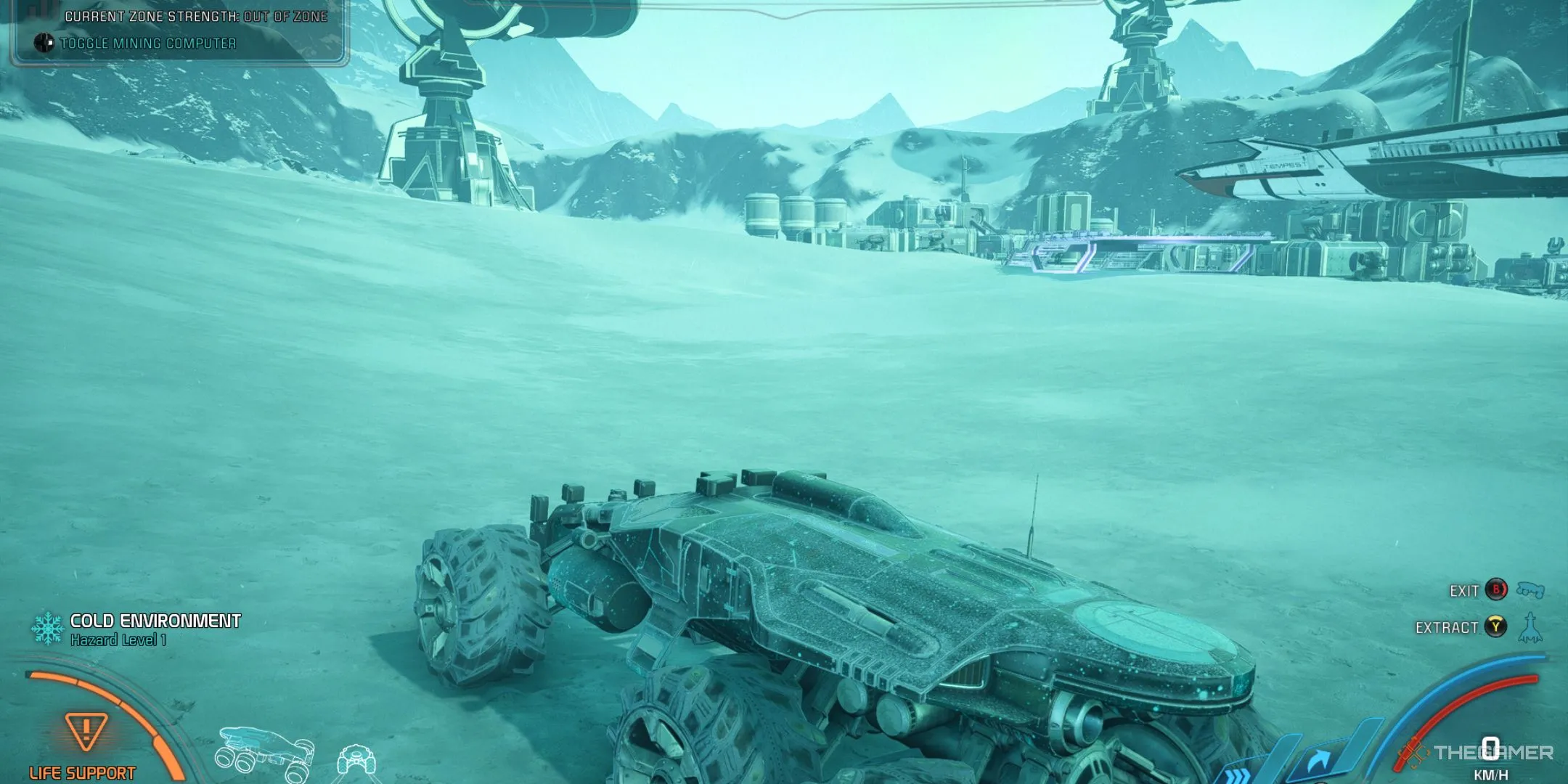 Tàu Nomad khám phá hành tinh Voeld băng giá trong Mass Effect Andromeda