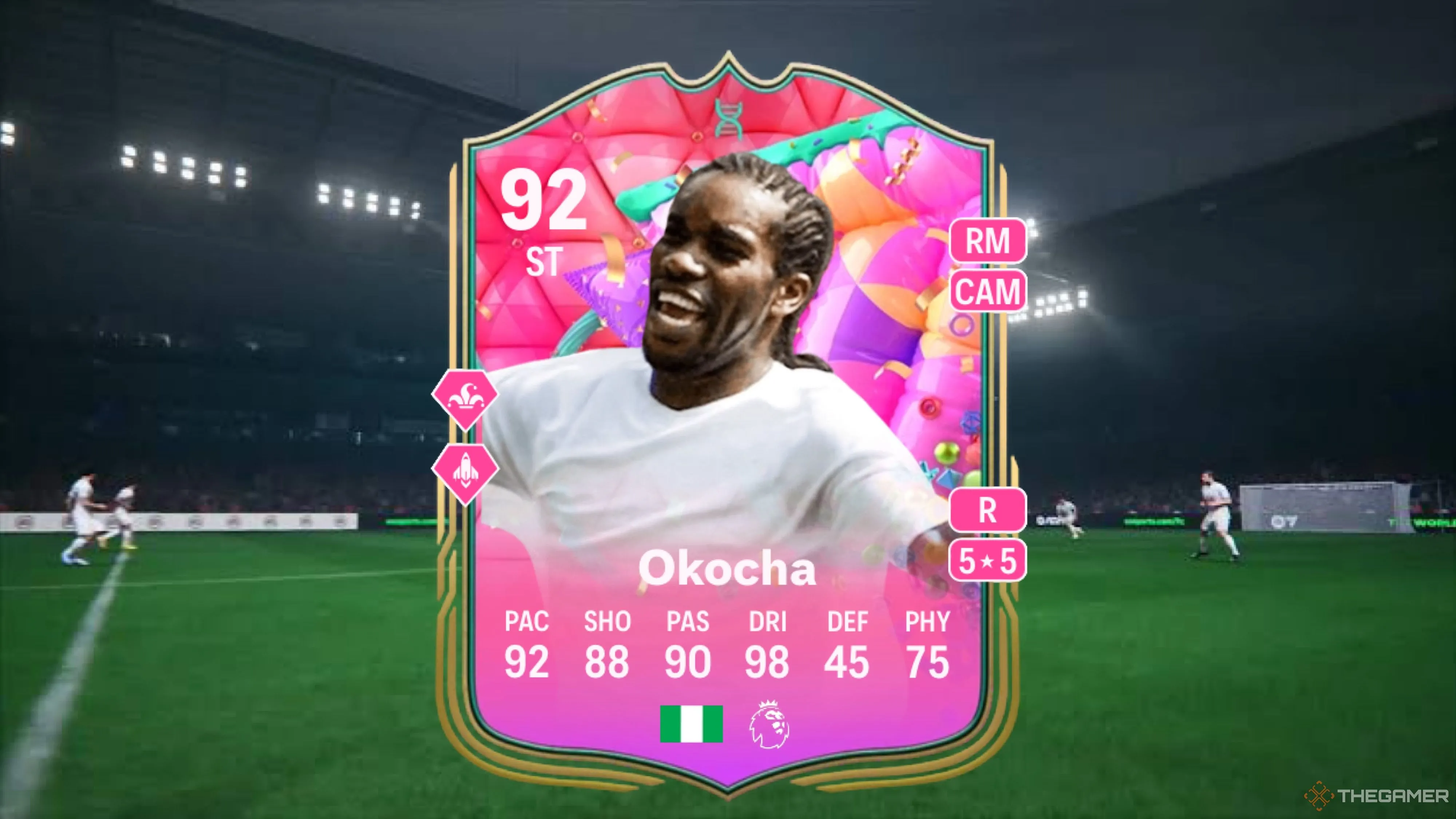 Thẻ cầu thủ huyền thoại Jay-Jay Okocha, gợi ý về việc tích hợp các Icons vào Chế độ Quản lý của EA Sports FC 26.