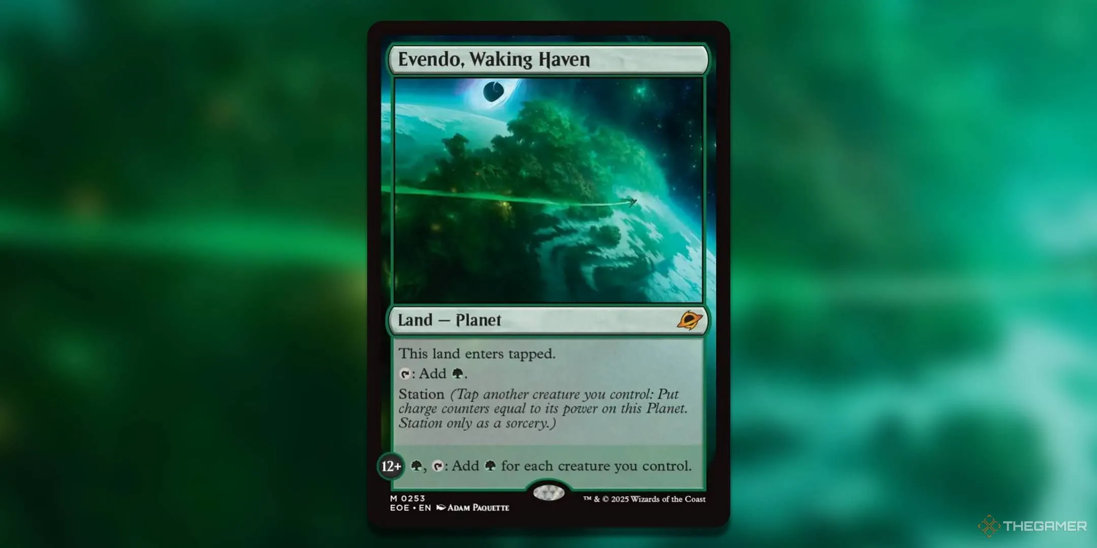 Thẻ Evendo, Waking Haven trong MTG, một land ramp mạnh mẽ, lựa chọn thay thế cho Gaea's Cradle trong Commander.