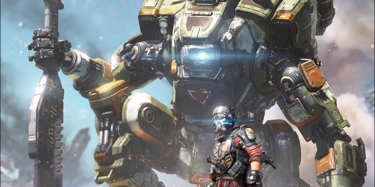 Titan BT-7274 hùng dũng đứng phía sau phi công trong Titanfall 2
