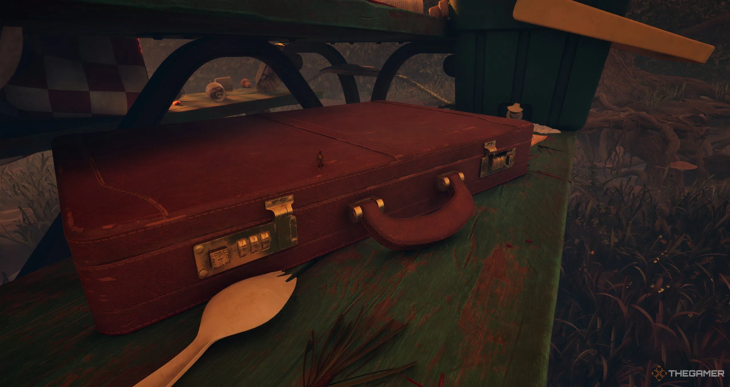 Vali Briefcase Grounded 2 trên Bàn Picnic