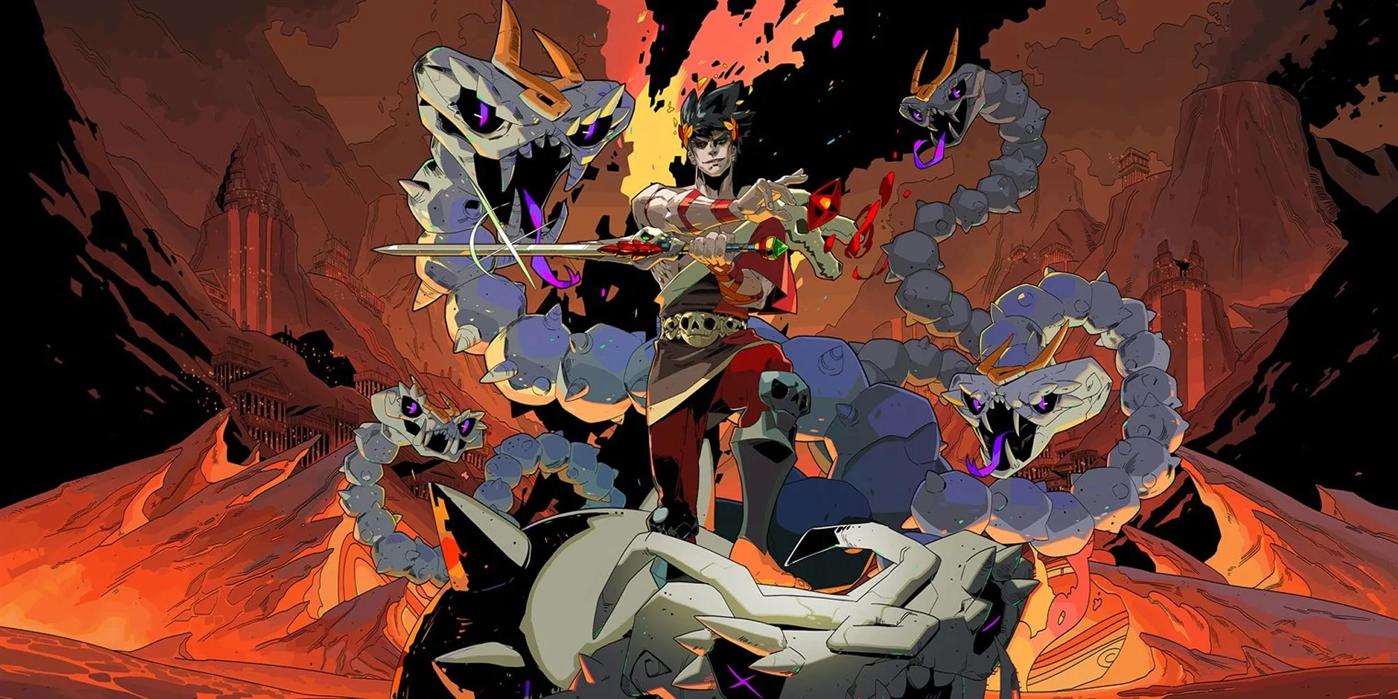 Zagreus trên đỉnh đầu Hydra bị đánh bại trong Hades